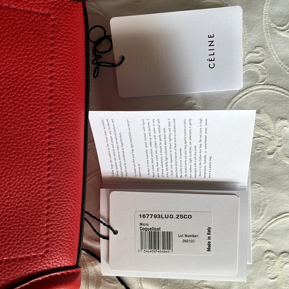 Red Celine Micro Luggage handbag. Used once. Comes with dust bag. - Picture 2 of 8